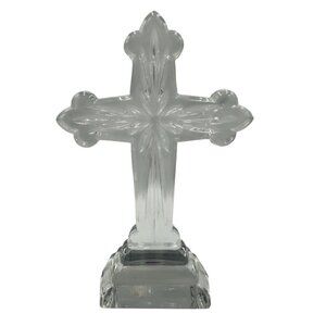 Royal Limited 24% Full Lead Crystal Cross Figurine Made In Slovenije Decorative